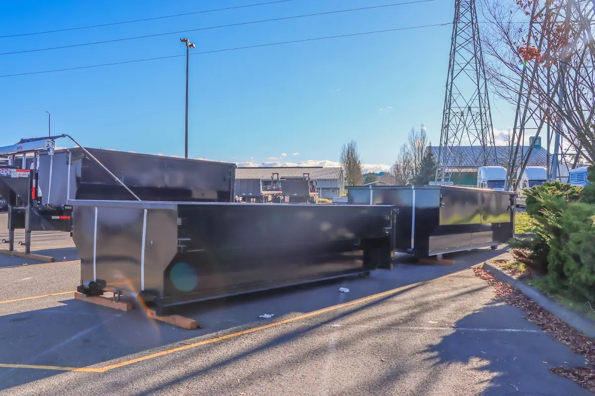 Roll-off dumpster ready for waste disposal at job site for Commercial Dumpster Rental in Virginia